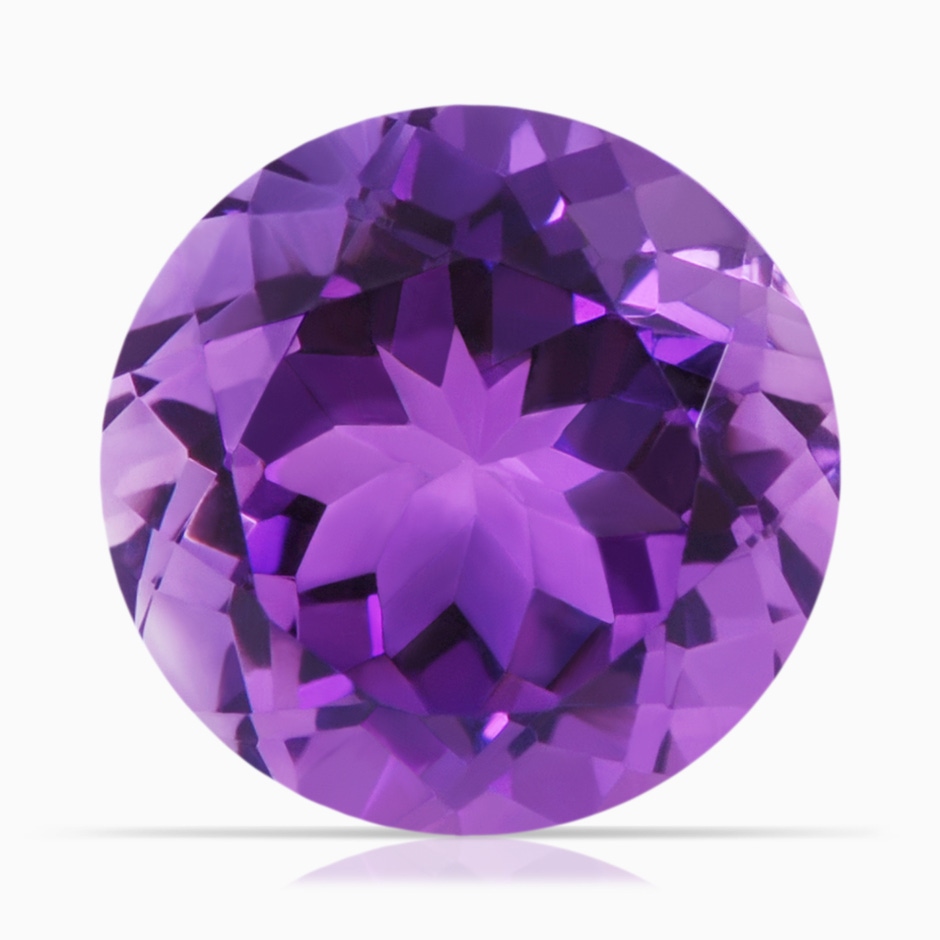 18x18mm AAA Peg-Set GIA Certified Round Amethyst Ring with Milgrain  in Rose Gold stone