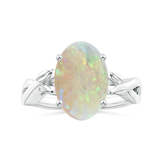 13.46x8.31x4.12mm AAA Nature Inspired GIA Certified Prong-Set Oval Opal Solitaire Ring  in 18K White Gold