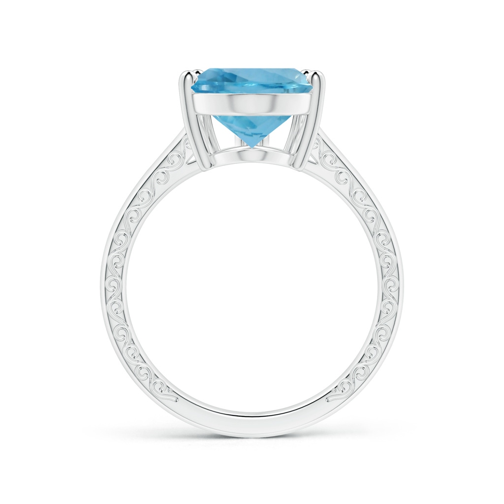 15.11x10.14x5.61mm AAAA GIA Certified Solitaire Pear-Shaped Aquamarine Split Shank Ring with Scrollwork in 18K White Gold Side 199