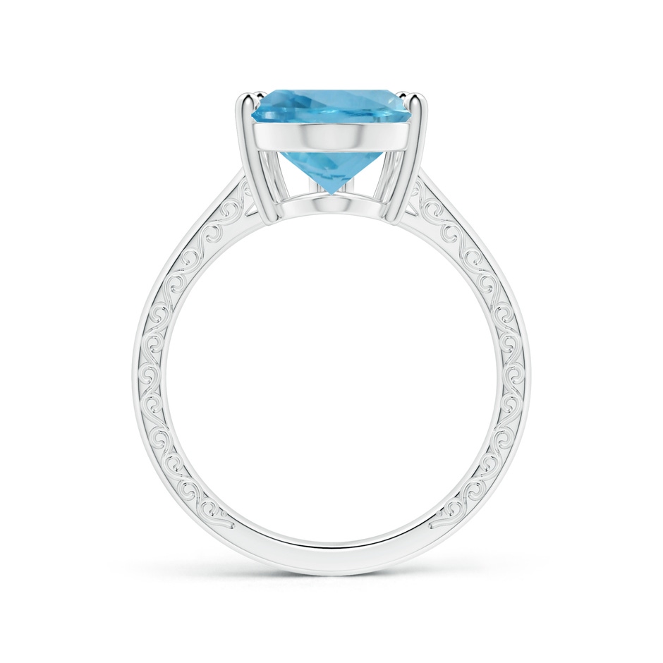 15.11x10.14x5.61mm AAAA GIA Certified Solitaire Pear-Shaped Aquamarine Split Shank Ring with Scrollwork in 18K White Gold side 199