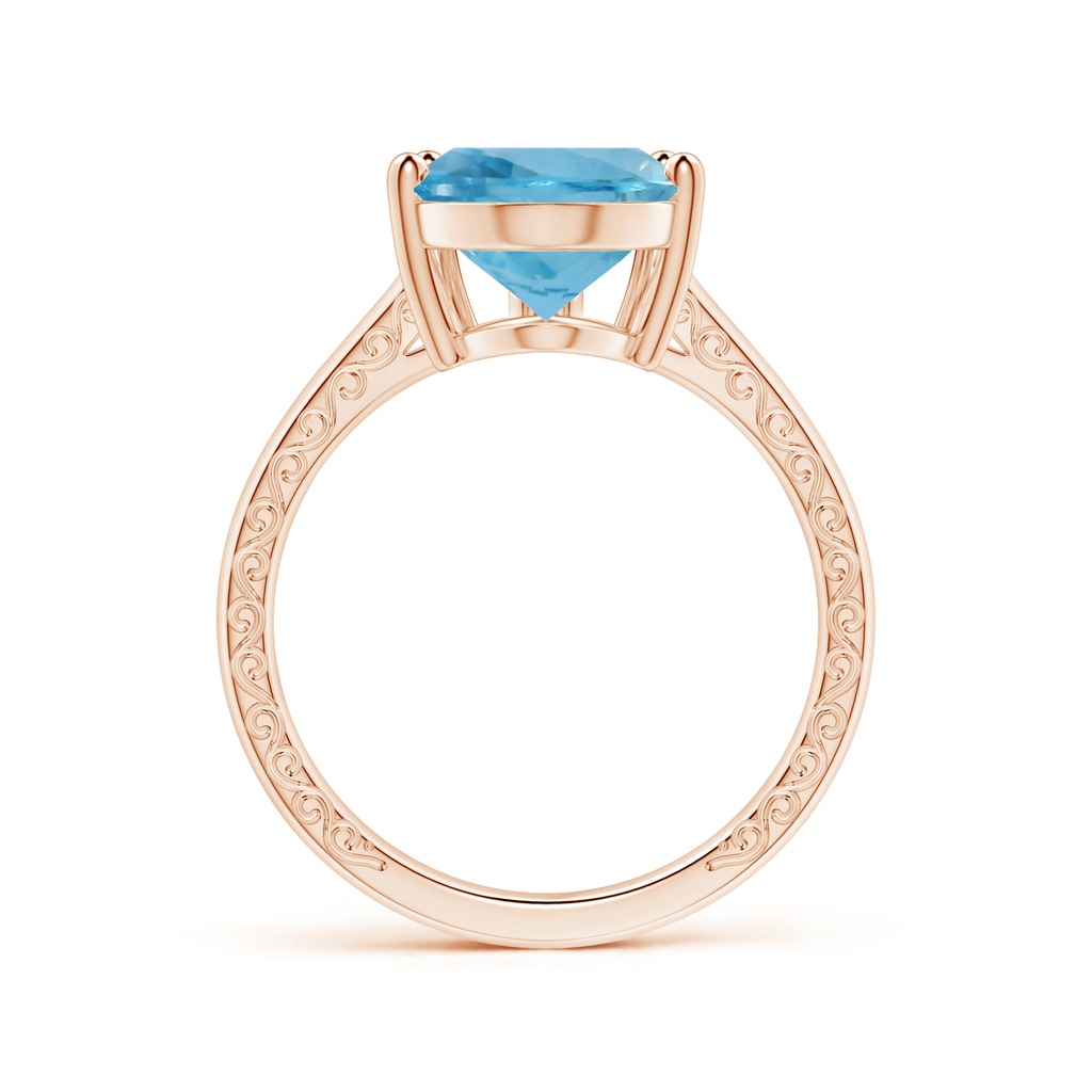 15.11x10.14x5.61mm AAAA GIA Certified Solitaire Pear-Shaped Aquamarine Split Shank Ring with Scrollwork in Rose Gold - side 199