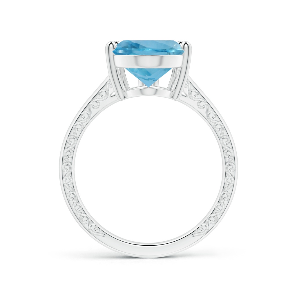 15.11x10.14x5.61mm AAAA GIA Certified Solitaire Pear-Shaped Aquamarine Split Shank Ring with Scrollwork in White Gold - side 199