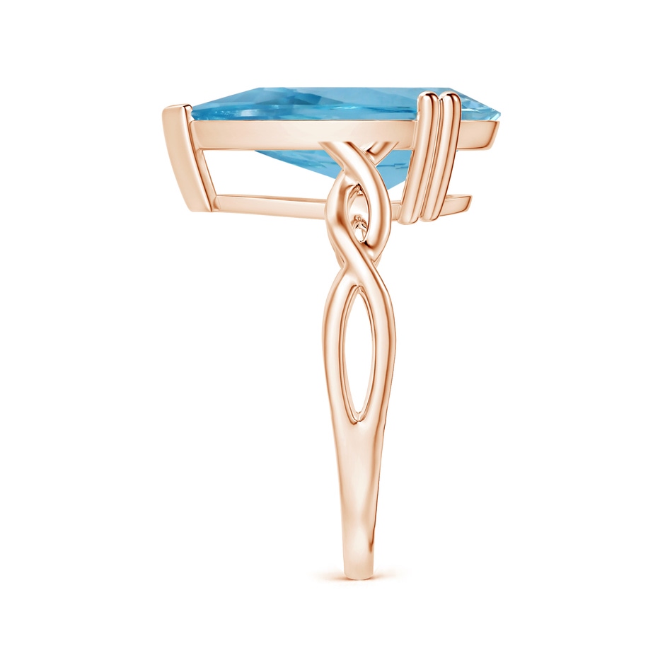 15.11x10.14x5.61mm AAAA Double Claw-Set GIA Certified Solitaire Pear-Shaped Aquamarine Twisted Shank Ring in Rose Gold side 399