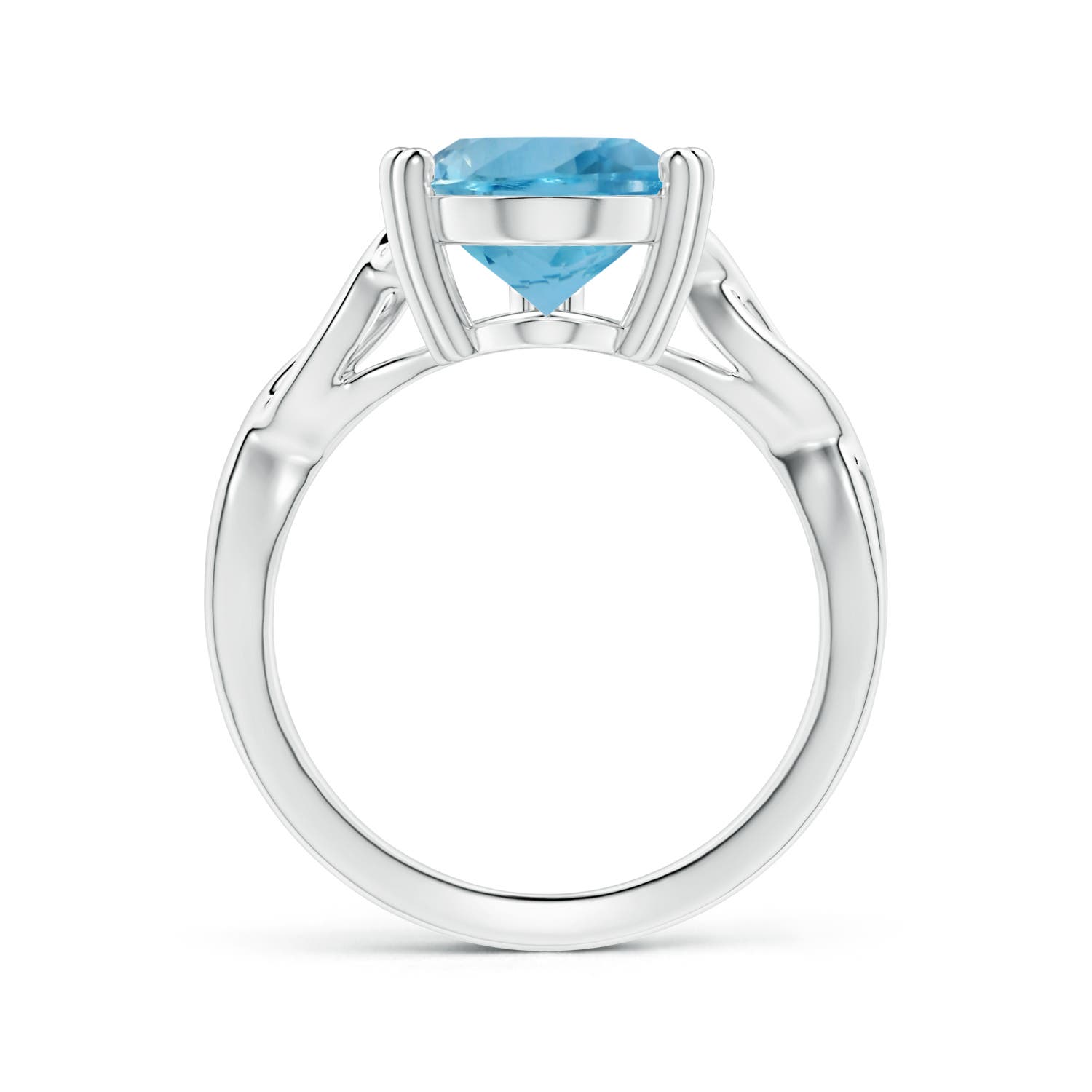 15.11x10.14x5.61mm AAAA Double Claw-Set GIA Certified Solitaire Pear-Shaped Aquamarine Twisted Shank Ring in White Gold