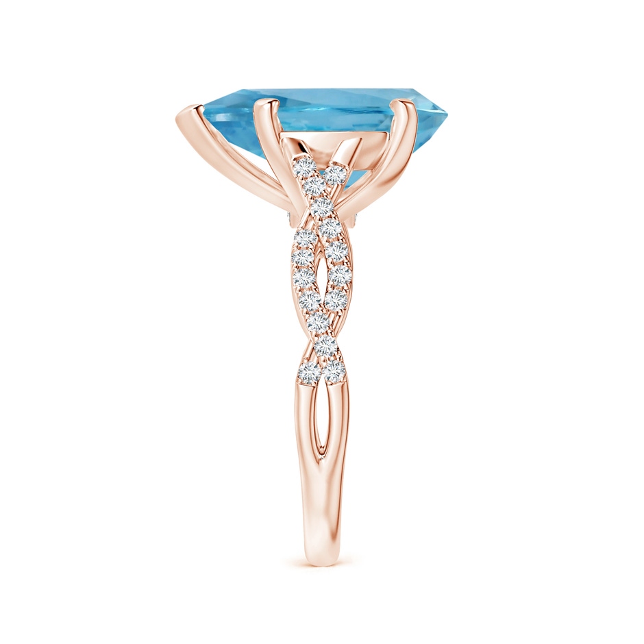 15.11x10.14x5.61mm AAAA Peg-Set GIA Certified Pear-Shaped Aquamarine Ring with Diamond Twist Shank in 18K Rose Gold side 399