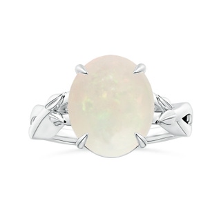 14.65x11.83x5.26mm A Claw-Set GIA Certified Solitaire Oval Opal Nature Inspired Ring  in P950 Platinum
