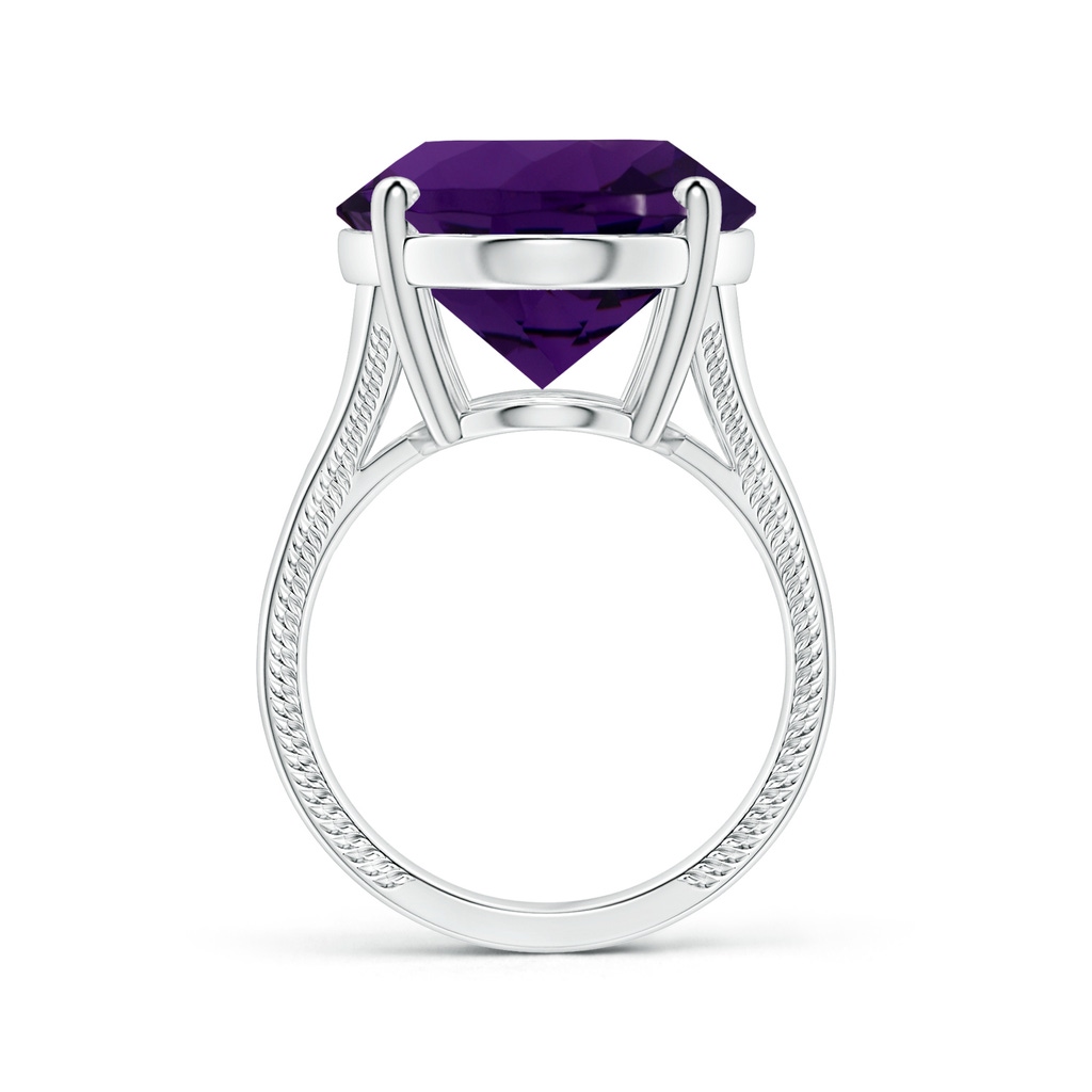 20.08x15.01x8.88mm AAA Prong-Set GIA Certified Solitaire Oval Amethyst Split Shank Ring with Leaf Motifs in White Gold Side 199