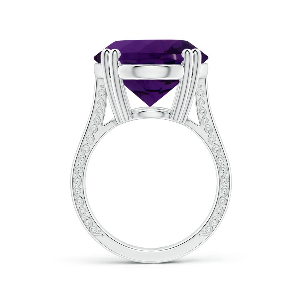 20.08x15.01x8.88mm AAA Double Prong-Set GIA Certified Solitaire Oval Amethyst Ring with Scrollwork in White Gold Side 199