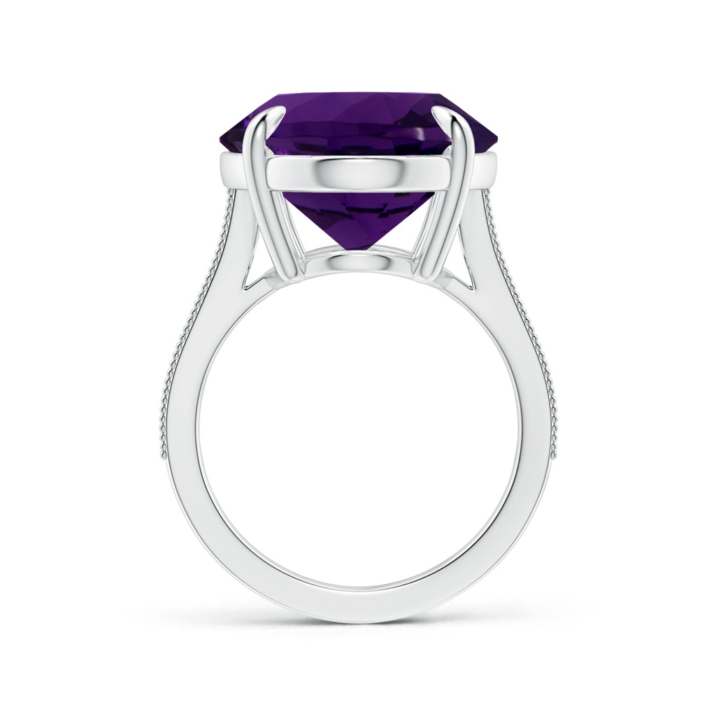 20.08x15.01x8.88mm AAA Claw-Set GIA Certified Oval Amethyst Ring with Milgrain in White Gold Side 199