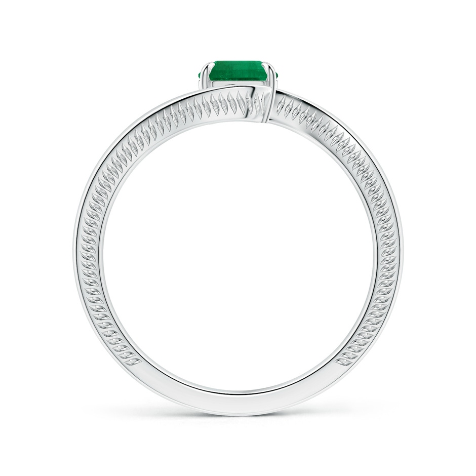 5.41x5.30x4.17mm AAA GIA Certified Solitaire Square Emerald-Cut Emerald Bypass Ring with Leaf Motifs in P950 Platinum side 199