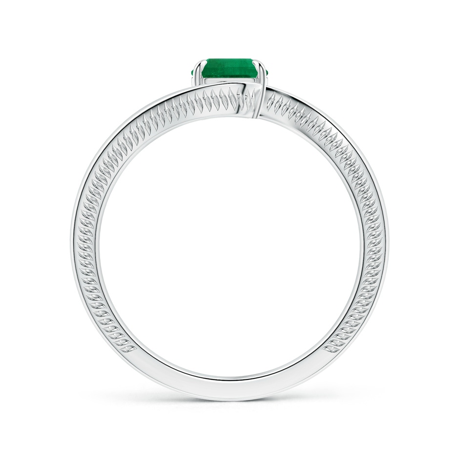 5.41x5.30x4.17mm AAA GIA Certified Solitaire Square Emerald-Cut Emerald Bypass Ring with Leaf Motifs in White Gold side 199