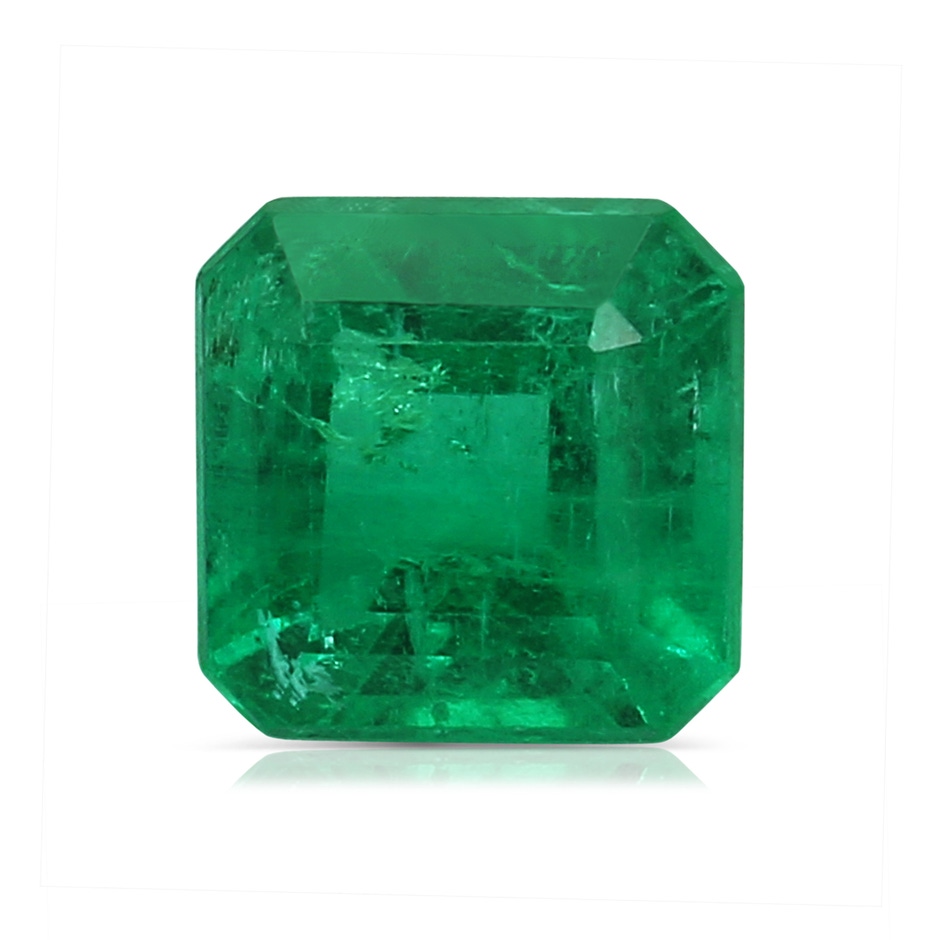 5.41x5.30x4.17mm AAA GIA Certified Solitaire Square Emerald-Cut Emerald Bypass Ring with Leaf Motifs in White Gold side 599