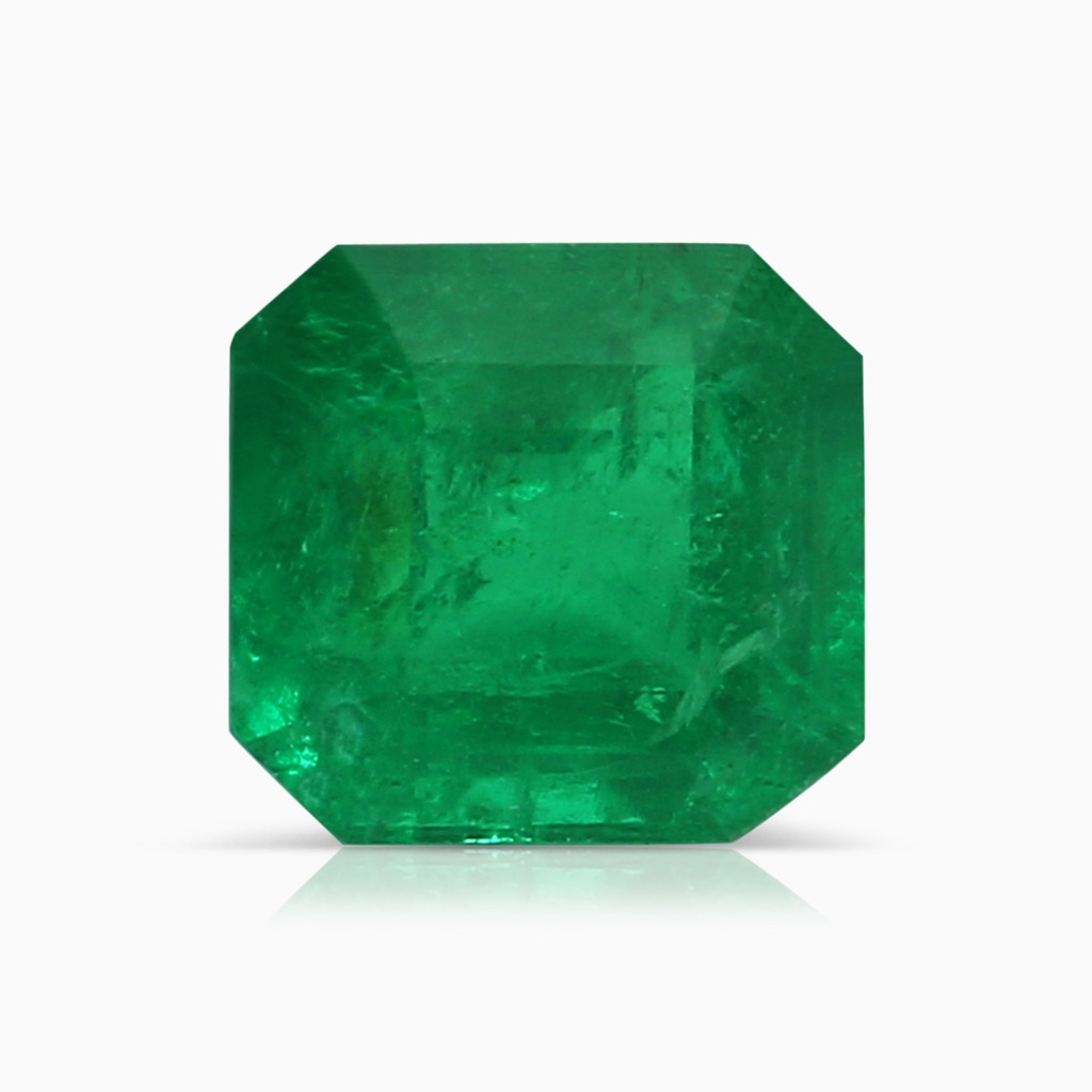 5.52x5.47x4.16mm AAA GIA Certified Solitaire Square Emerald-Cut Emerald Bypass Ring with Leaf Motifs in White Gold Side 599