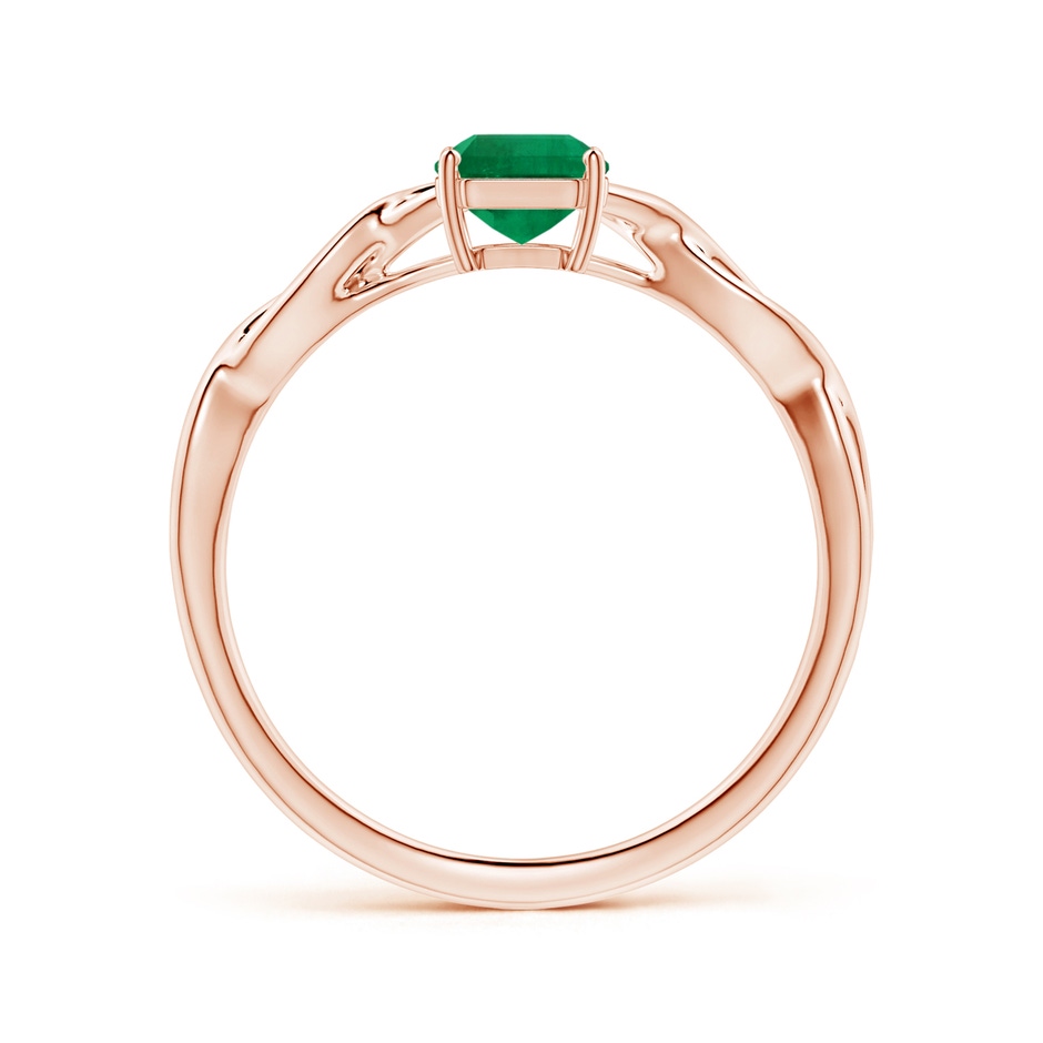 5.41x5.30x4.17mm AAA Prong-Set GIA Certified Solitaire Square Emerald-Cut Emerald Twisted Shank Ring in 18K Rose Gold side 199