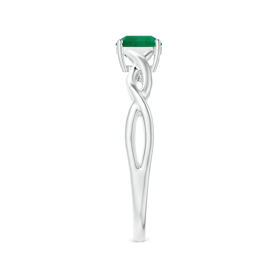 5.41x5.30x4.17mm AAA Prong-Set GIA Certified Solitaire Square Emerald-Cut Emerald Twisted Shank Ring in P950 Platinum side 399
