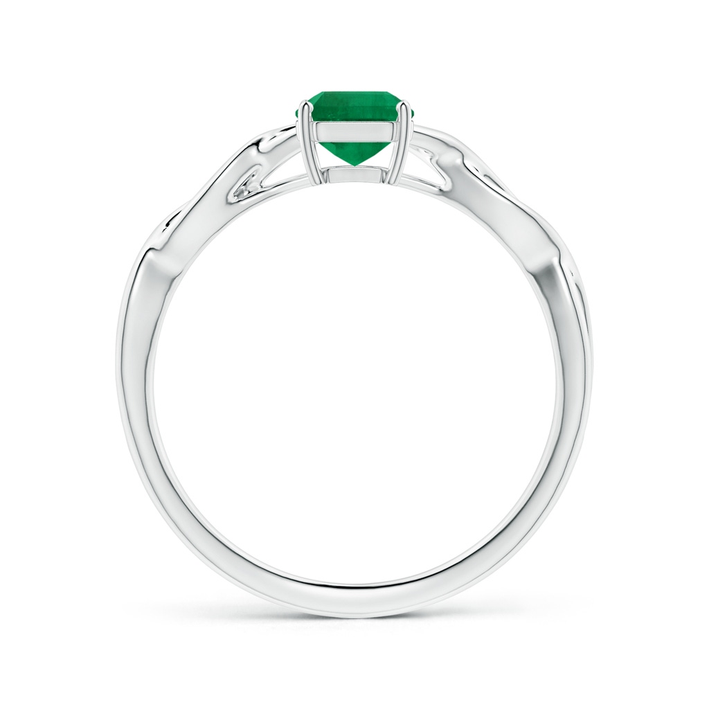 5.41x5.30x4.17mm AAA Prong-Set GIA Certified Solitaire Square Emerald-Cut Emerald Twisted Shank Ring in White Gold - side 199