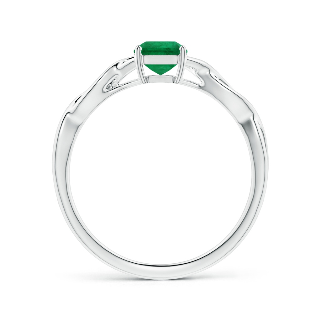 5.52x5.47x4.16mm AAA Prong-Set GIA Certified Solitaire Square Emerald-Cut Emerald Twisted Shank Ring in 18K White Gold Side 199