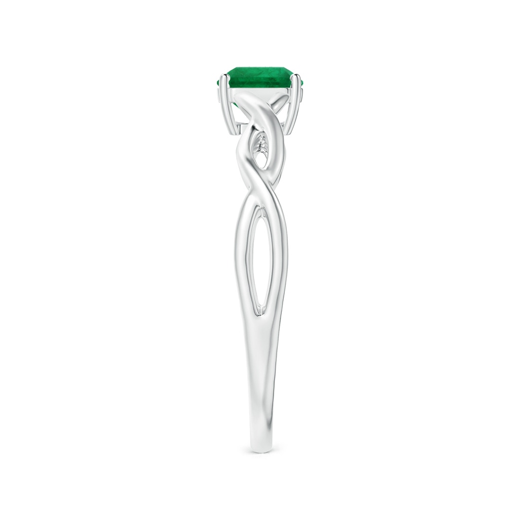 5.52x5.47x4.16mm AAA Prong-Set GIA Certified Solitaire Square Emerald-Cut Emerald Twisted Shank Ring in 18K White Gold Side 399