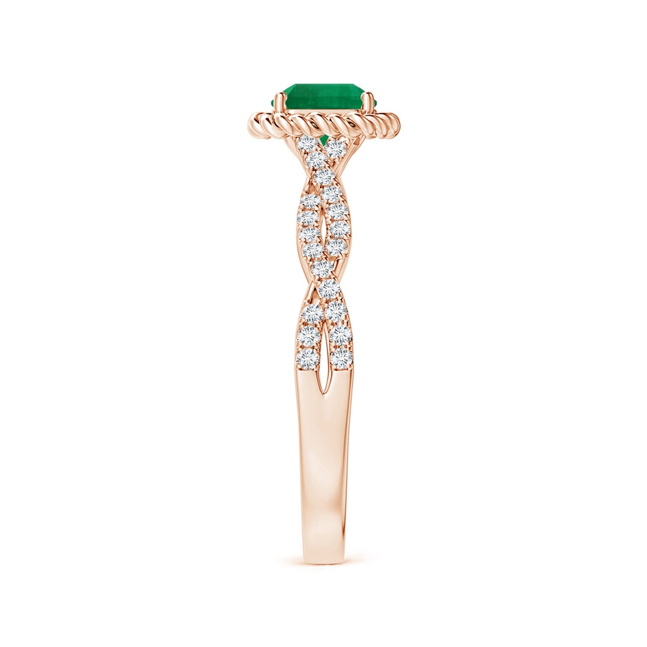 5.41x5.30x4.17mm AAA GIA Certified Square Emerald-Cut Emerald Twisted Shank Ring with Twisted Wire Halo in 9K Rose Gold side 399