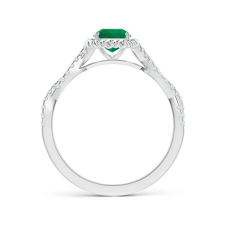 5.41x5.30x4.17mm AAA GIA Certified Square Emerald-Cut Emerald Twisted Shank Ring with Twisted Wire Halo in P950 Platinum side 199