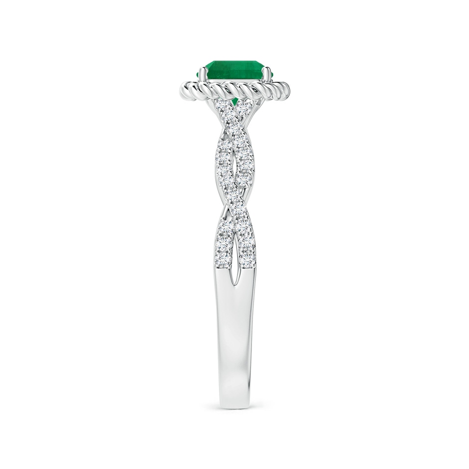 5.41x5.30x4.17mm AAA GIA Certified Square Emerald-Cut Emerald Twisted Shank Ring with Twisted Wire Halo in White Gold side 399