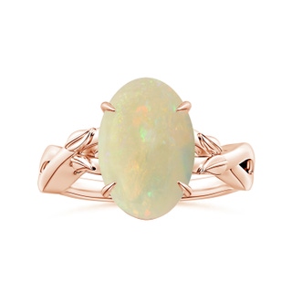 13.90x10.04x3.21mm AA Nature Inspired GIA Certified Claw-Set Oval Opal Solitaire Ring in 10K Rose Gold