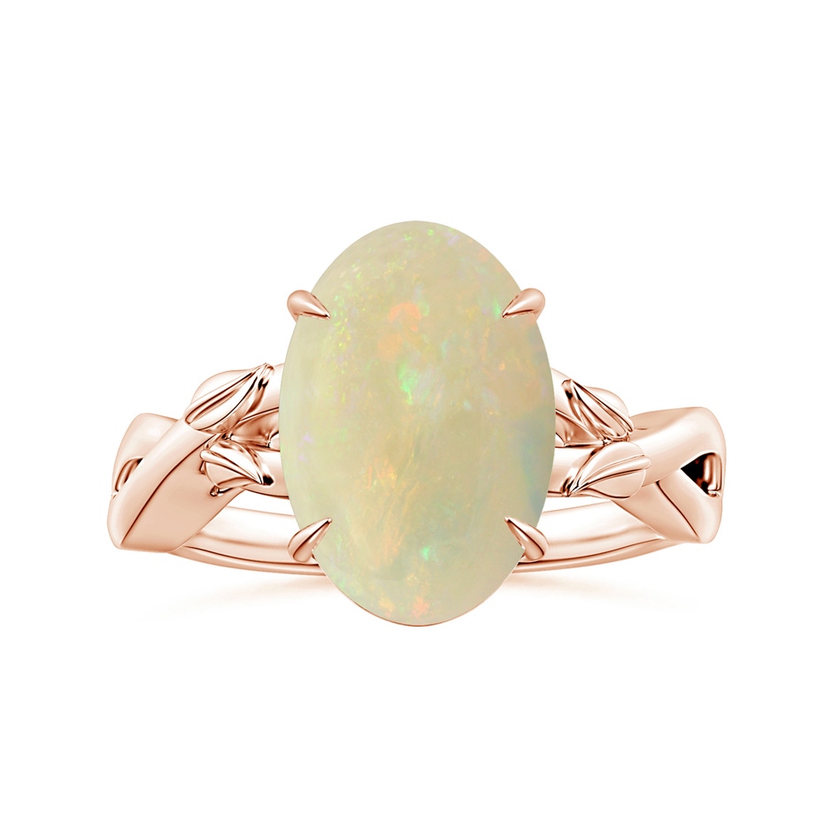 13.90x10.04x3.21mm AA Nature Inspired GIA Certified Claw-Set Oval Opal Solitaire Ring in 18K Rose Gold 