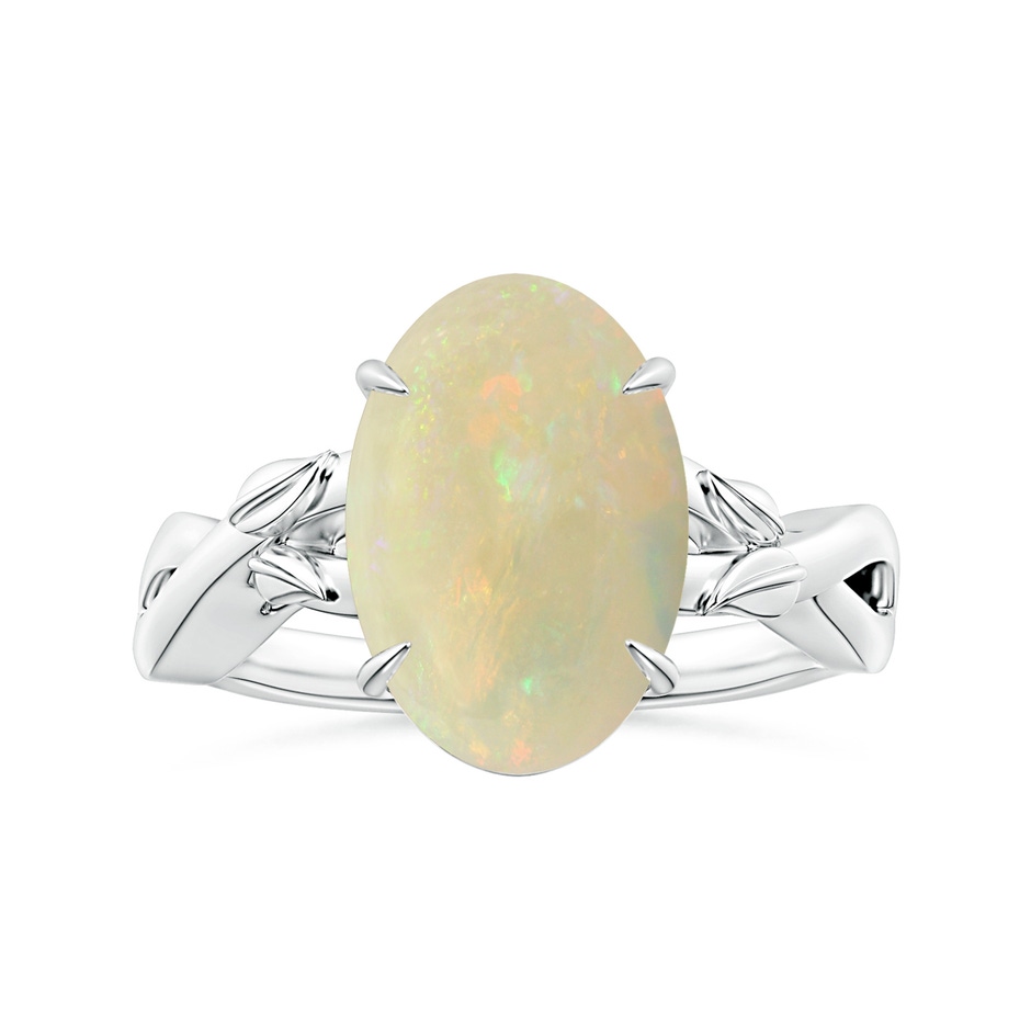 13.90x10.04x3.21mm AA Nature Inspired GIA Certified Claw-Set Oval Opal Solitaire Ring in P950 Platinum 
