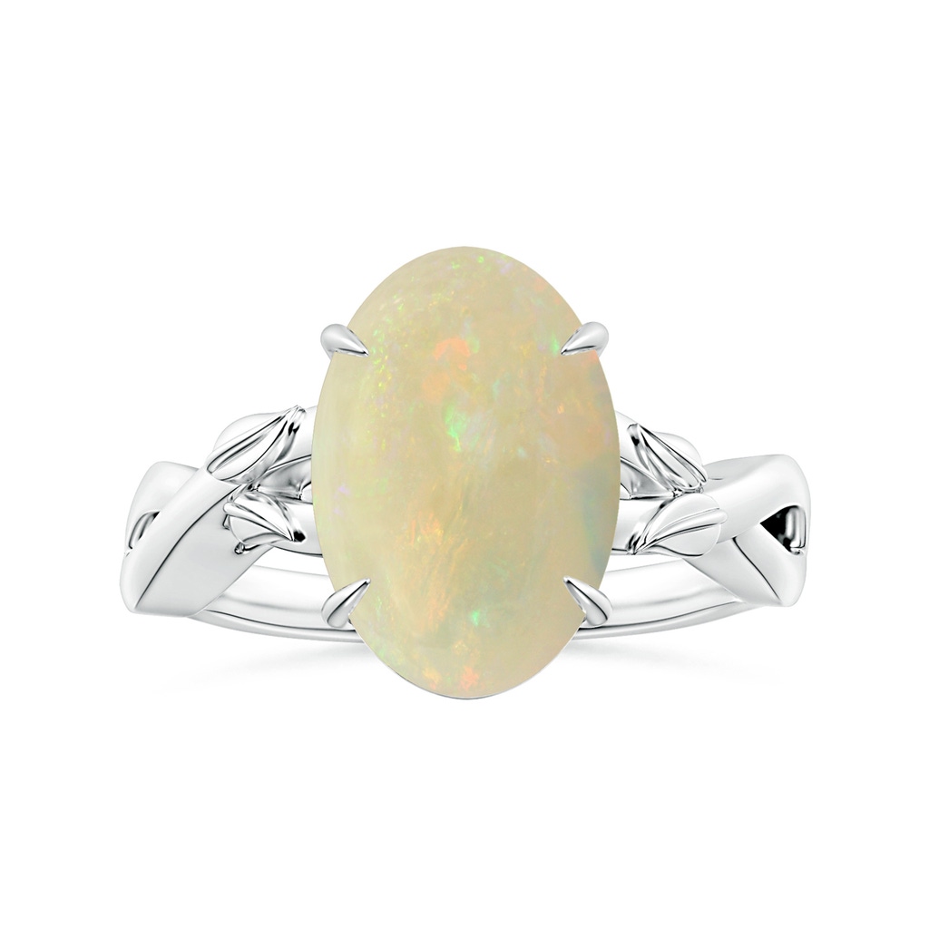 13.90x10.04x3.21mm AA Nature Inspired GIA Certified Claw-Set Oval Opal Solitaire Ring in White Gold 