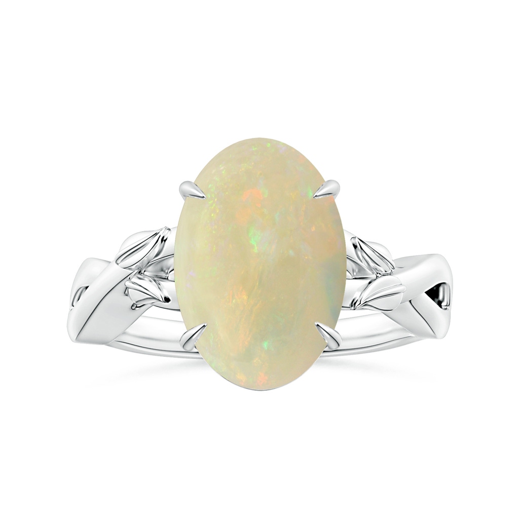 13.90x10.04x3.21mm AA Nature Inspired GIA Certified Claw-Set Oval Opal Solitaire Ring in White Gold