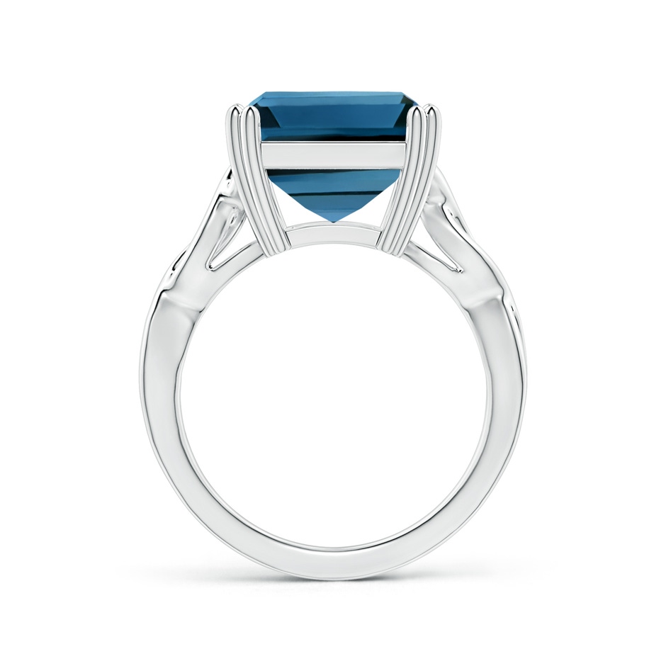 14.09x12.07x8.47mm AAA GIA Certified Double Prong-Set Emerald-Cut London Blue Topaz Twisted Shank Ring in White Gold Side 199