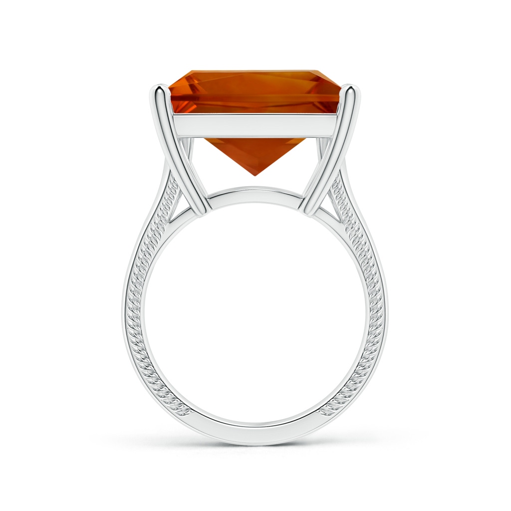 14.81x14.70x10.11mm AAAA Prong-Set GIA Certified Solitaire Princess-Cut Citrine Leaf Ring with Split Shank in P950 Platinum - side 199