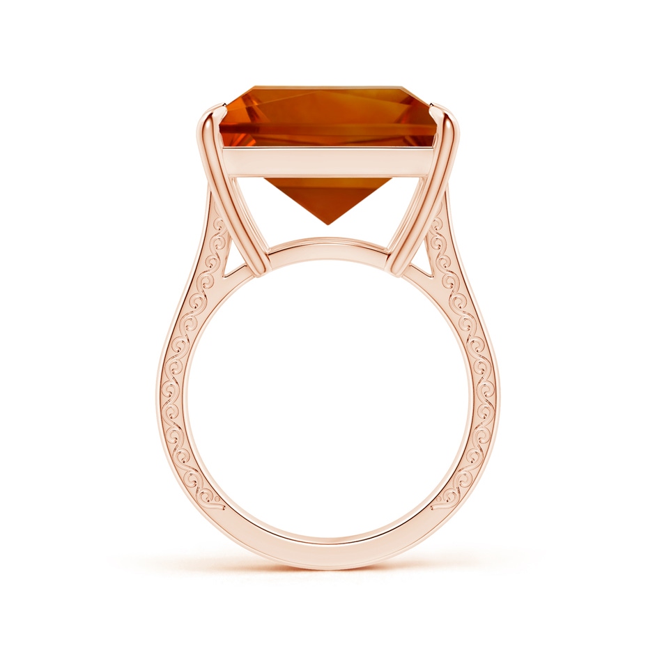 14.81x14.70x10.11mm AAAA Claw-Set GIA Certified Solitaire Princess-Cut Citrine Reverse Tapered Ring with Scrollwork in 18K Rose Gold side 199