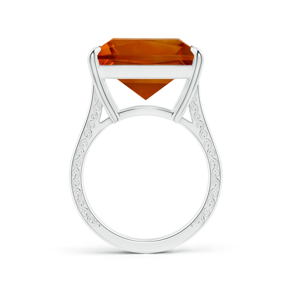 14.81x14.70x10.11mm AAAA Claw-Set GIA Certified Solitaire Princess-Cut Citrine Reverse Tapered Ring with Scrollwork in P950 Platinum side 199