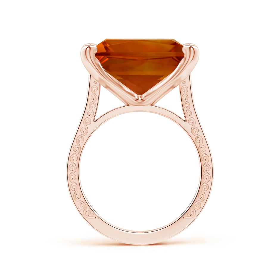 14.81x14.70x10.11mm AAAA GIA Certified Princess-Cut Citrine Scroll Ring with Diamonds in 18K Rose Gold Side 199