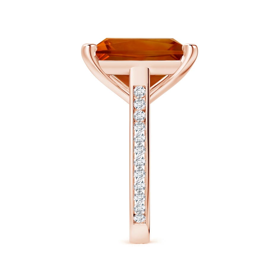 14.81x14.70x10.11mm AAAA GIA Certified Princess-Cut Citrine Scroll Ring with Diamonds in 18K Rose Gold Side 399