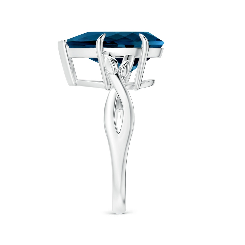 15.98x11.98x7.77mm AAAA Nature Inspired GIA Certified Pear-Shaped London Blue Topaz Solitaire Ring in 18K White Gold side 399