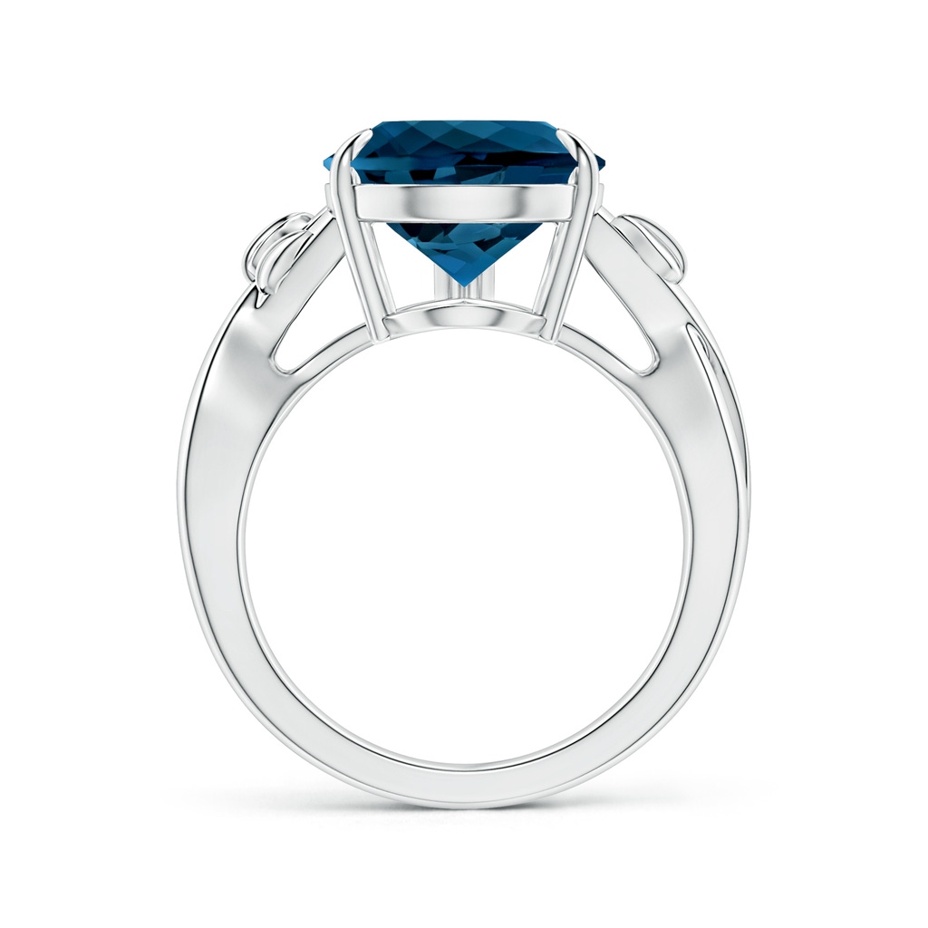15.98x11.98x7.77mm AAAA Nature Inspired GIA Certified Pear-Shaped London Blue Topaz Solitaire Ring in P950 Platinum Side 199
