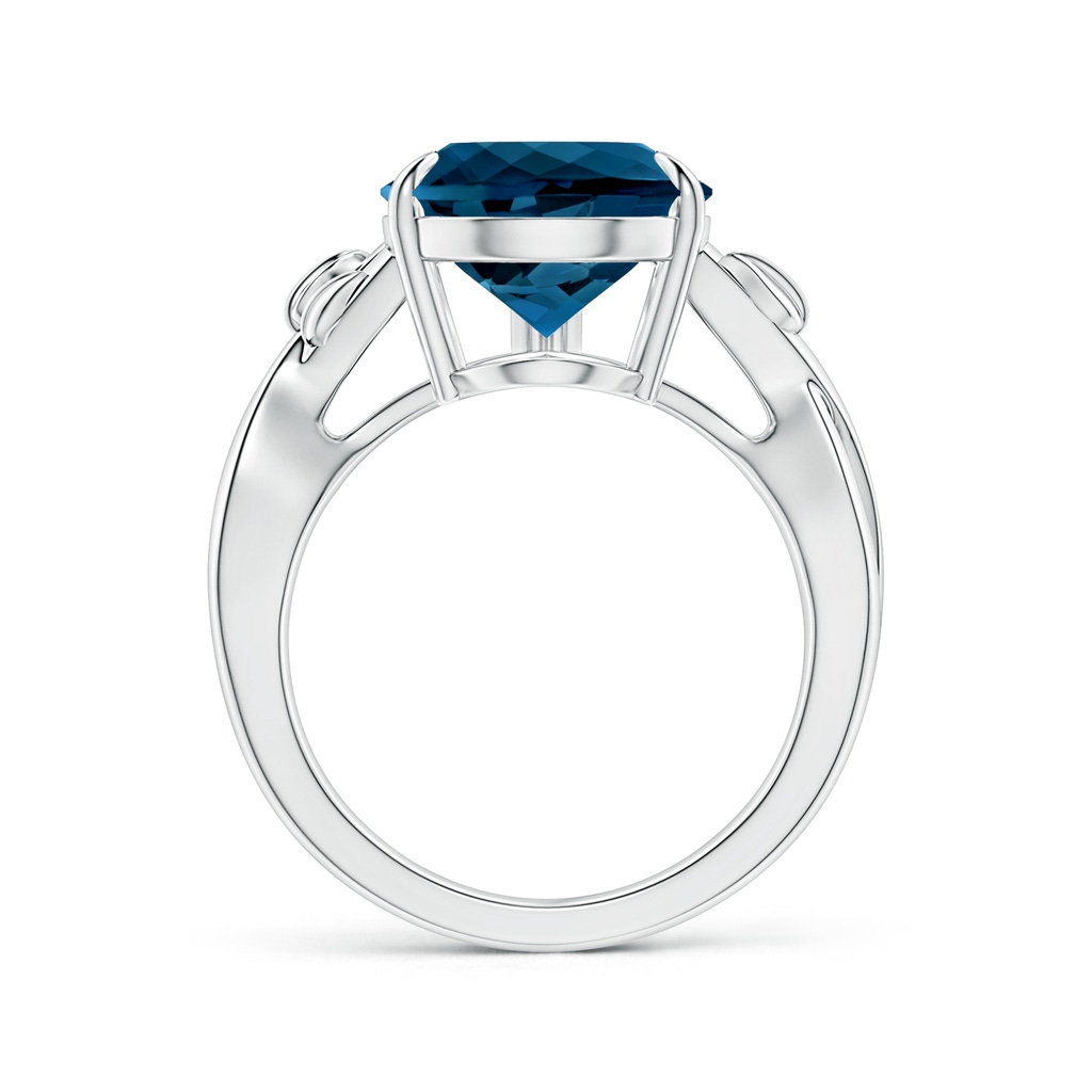 15.98x11.98x7.77mm AAAA Nature Inspired GIA Certified Pear-Shaped London Blue Topaz Solitaire Ring in P950 Platinum - side 199
