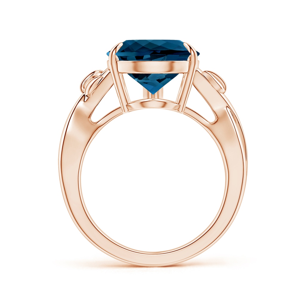 15.98x11.98x7.77mm AAAA Nature Inspired GIA Certified Pear-Shaped London Blue Topaz Solitaire Ring in Rose Gold - side 199