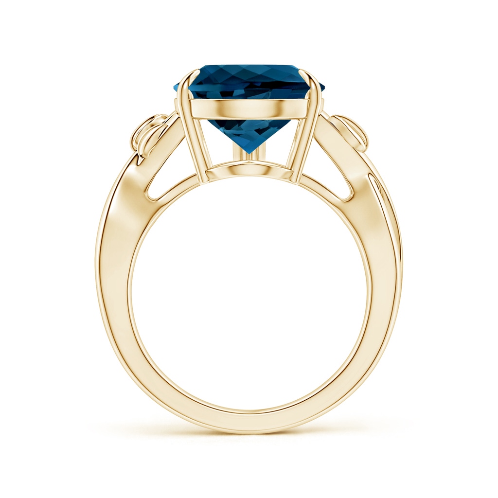 15.98x11.98x7.77mm AAAA Nature Inspired GIA Certified Pear-Shaped London Blue Topaz Solitaire Ring in Yellow Gold - side 199