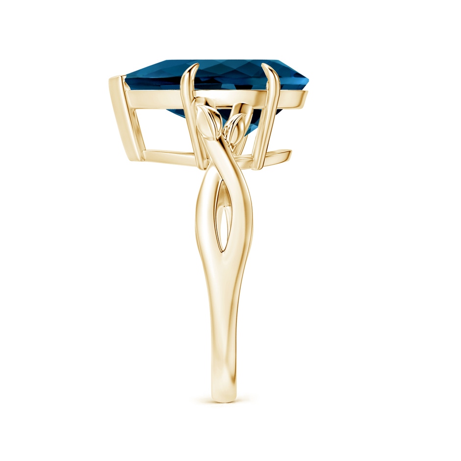 15.98x11.98x7.77mm AAAA Nature Inspired GIA Certified Pear-Shaped London Blue Topaz Solitaire Ring in Yellow Gold side 399