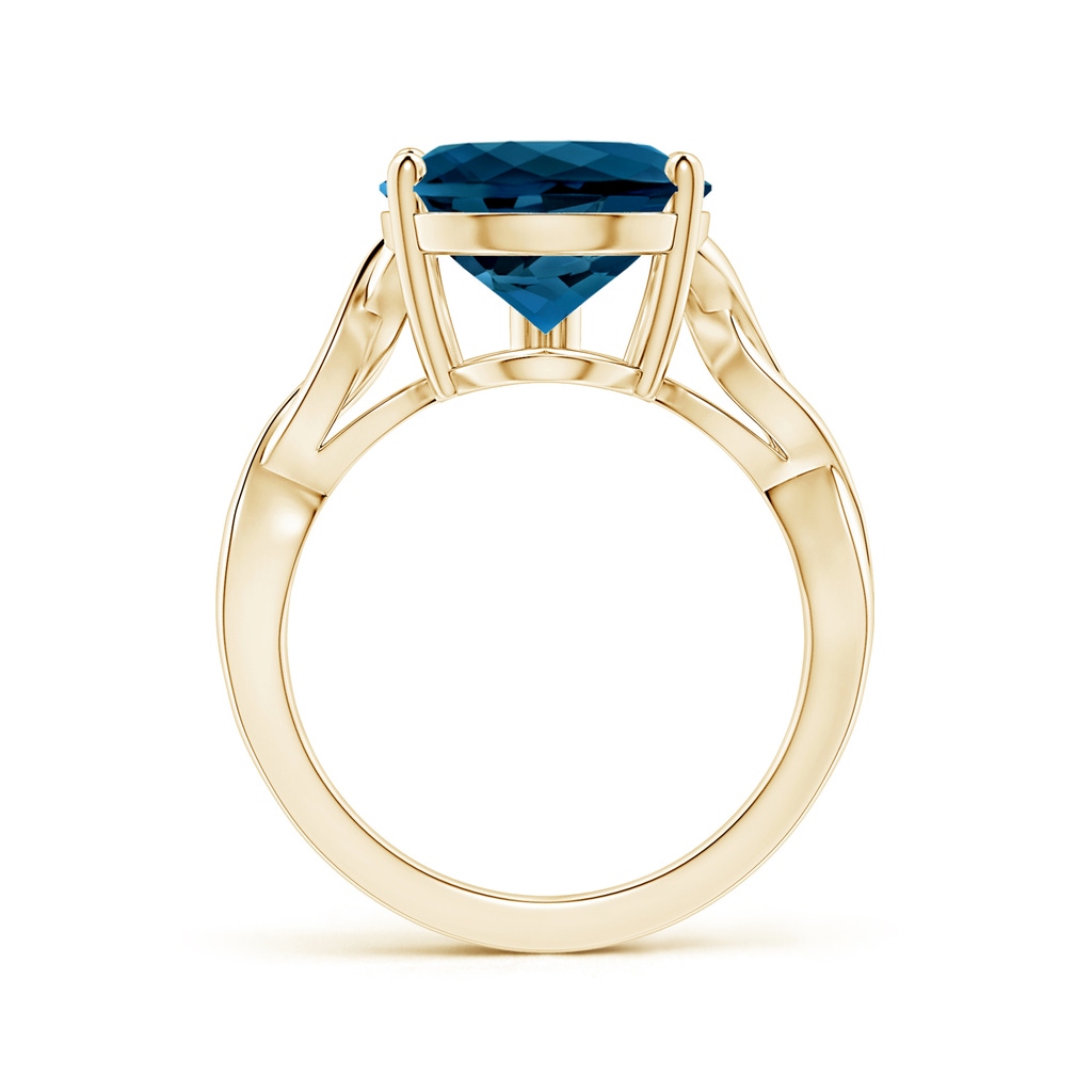 15.98x11.98x7.77mm AAAA Prong-Set GIA Certified Solitaire Pear-Shaped London Blue Topaz Twisted Shank Ring in Yellow Gold - side 199