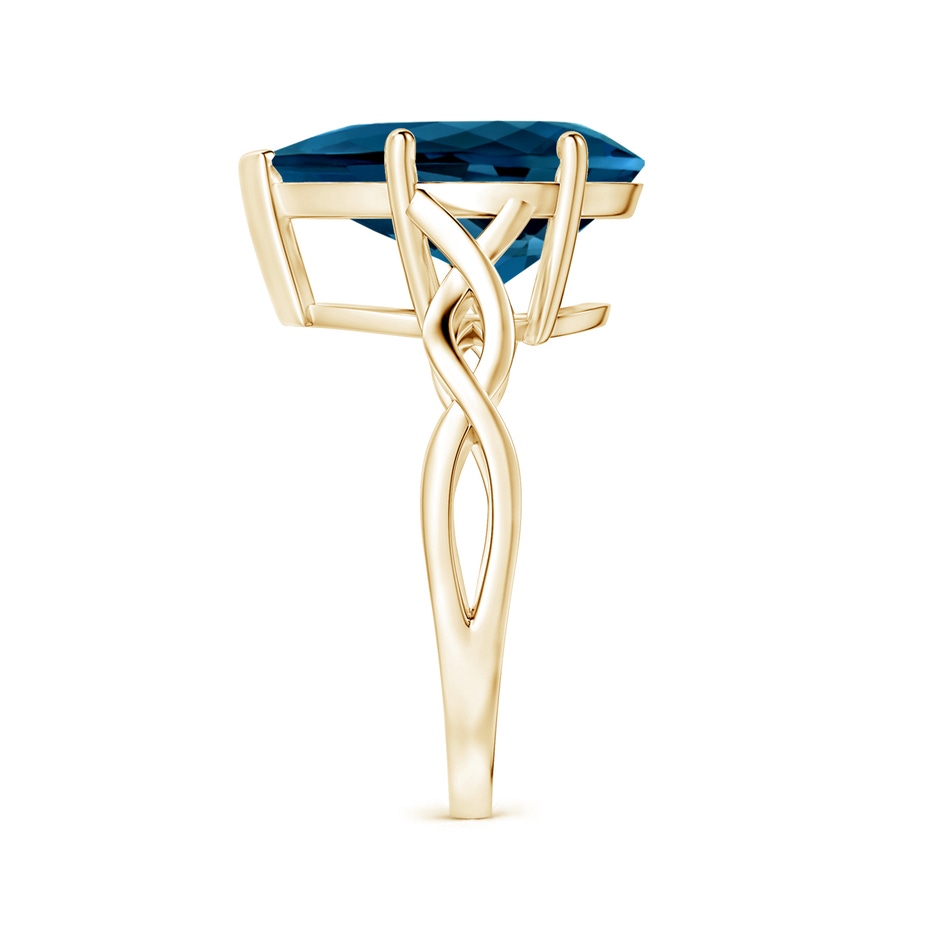 15.98x11.98x7.77mm AAAA Prong-Set GIA Certified Solitaire Pear-Shaped London Blue Topaz Twisted Shank Ring in Yellow Gold side 399