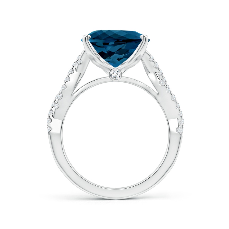 15.98x11.98x7.77mm AAAA Peg-Set GIA Certified Pear-Shaped London Blue Topaz Twisted Shank Ring in 18K White Gold side 199