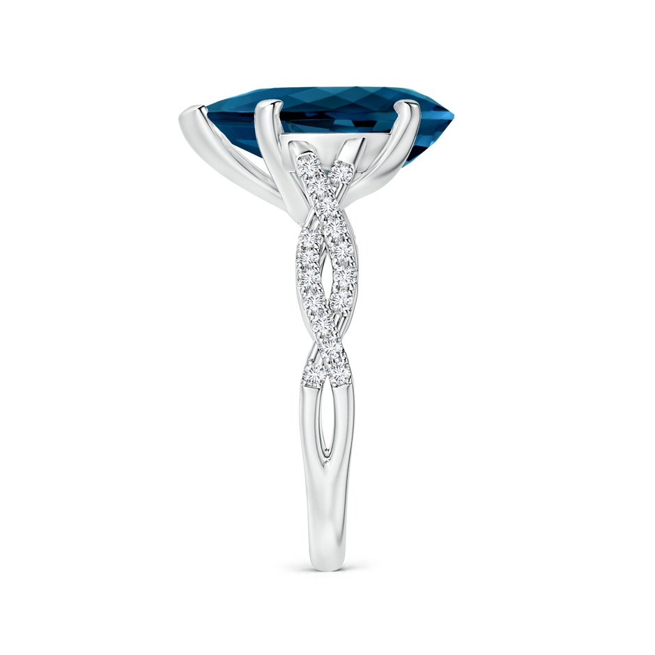 15.98x11.98x7.77mm AAAA Peg-Set GIA Certified Pear-Shaped London Blue Topaz Twisted Shank Ring in 18K White Gold side 399