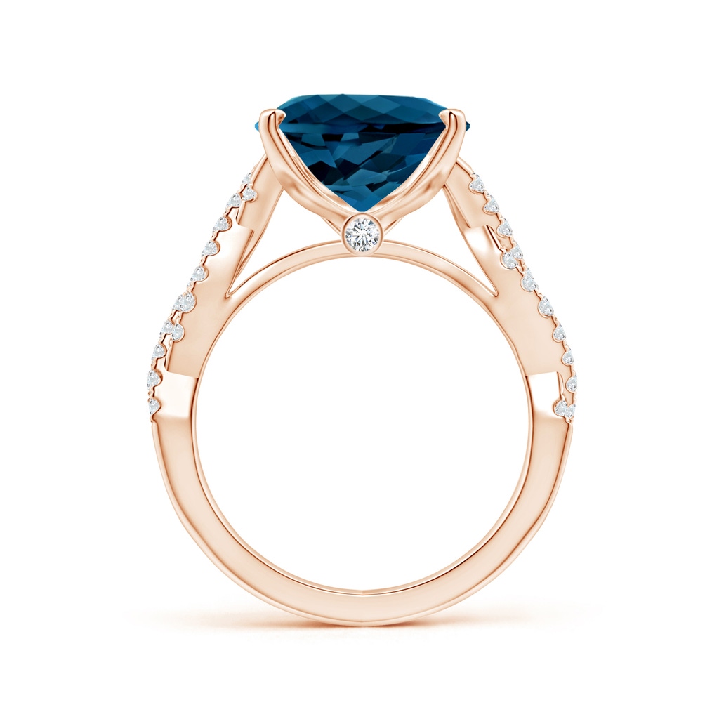 15.98x11.98x7.77mm AAAA Peg-Set GIA Certified Pear-Shaped London Blue Topaz Twisted Shank Ring in Rose Gold - side 199