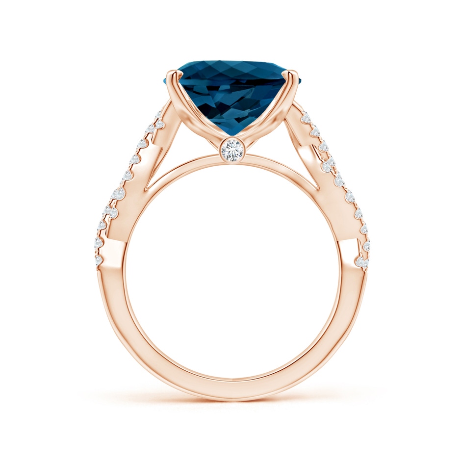 15.98x11.98x7.77mm AAAA Peg-Set GIA Certified Pear-Shaped London Blue Topaz Twisted Shank Ring in Rose Gold side 199