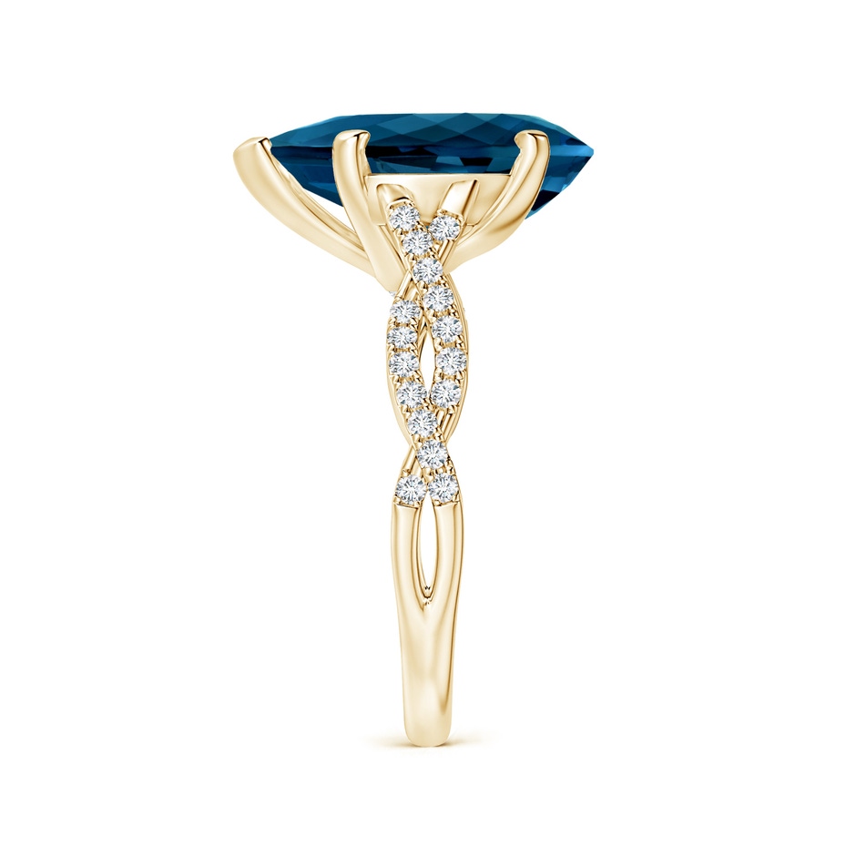 15.98x11.98x7.77mm AAAA Peg-Set GIA Certified Pear-Shaped London Blue Topaz Twisted Shank Ring in Yellow Gold side 399