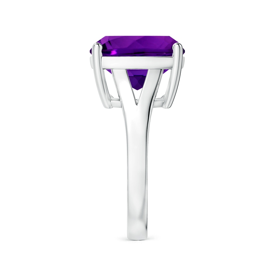 14.11x14.10x9.46mm AAAA Prong-Set GIA Certified Solitaire Cushion Amethyst Split Shank Ring with Scrollwork in 18K White Gold side 399